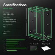 Vivosun S528 grow tent specs: 60