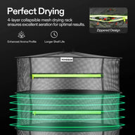 VIVOSUN 4-layer mesh drying rack with zippered design for enhanced aeration and longer shelf life.