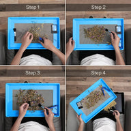 Vivosun herb trimming tray: Four steps to manicuring plants with scissors, brush, and magnifying glass.