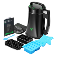 Vivosun herbal extraction and decarboxylation machine kit includes the machine, manual, mesh bag, ice cube trays, and glove.