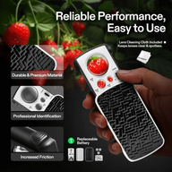 VIVOSUN jewelry loupe magnifier with strawberry, 30x, 60x, 90x lenses, LED, UV light, durable material, increased friction, replaceable battery.