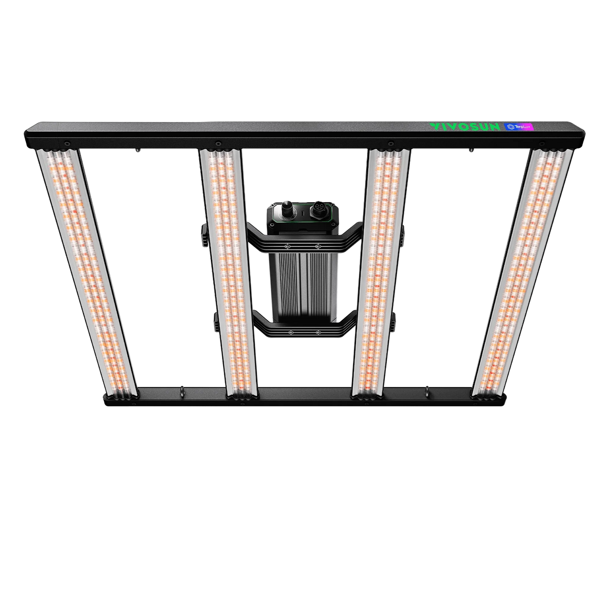 VIVOSUN Lumalight 320W LED grow light with four angled bars and central driver.