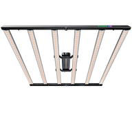 VIVOSUN Lumalight 750W LED grow light with six orange-glowing bars and a black central driver box.