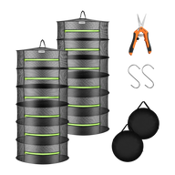 Vivosun mesh drying racks with scissors, hooks, and carrying bags.