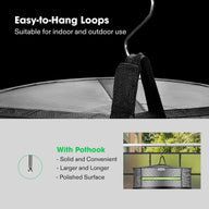 VIVOSUN mesh drying rack with pothook for indoor/outdoor use. Features easy-hang loops.