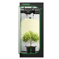 VIVOSUN grow tent kit with smart controller, LED light, and plant in a grow bag.