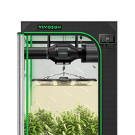 VIVOSUN 3x3 smart grow tent with LED lights, inline fan, and digital controller.