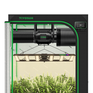 Vivosun 4x4 smart grow tent kit with LED lights, inline fan, and controller.