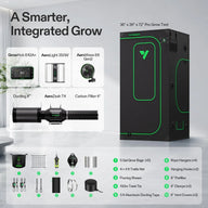 VIVOSUN 3x3 Pro Grow Tent Kit with GrowHub, AeroLight, AeroWave fan, ducting, filter, and accessories.