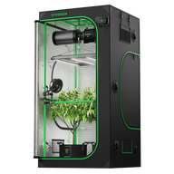 VIVOSUN Smart Grow Tent Kit Pro 3x3 with LED light, fan, carbon filter, and plants.