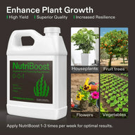 Vivosun NutriBoost liquid fertilizer for houseplants, fruit trees, flowers & vegetables. Enhances plant growth.