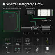 Vivosun smart grow tent kit 48x24x60, 200W LED light, GrowHub controller, AeroZesh fan, carbon filter & accessories.
