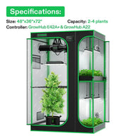 VIVOSUN 3x4ft smart grow tent kit with lights, fan, and controller for 2-4 plants.
