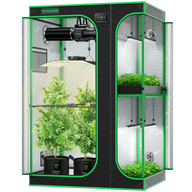 VIVOSUN 4x5 smart 2-in-1 grow tent kit with plants, lights, fan, and control panel.