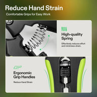 VIVOSUN stainless steel pruning shears with high-quality spring and ergonomic grip handles reduce hand strain.