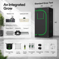 VIVOSUN 2x2x4ft grow tent kit with LED light, filter, fan, grow bags, and accessories.