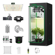 VIVOSUN 2x2 grow tent kit with LED grow light, fan, filter, ducting, and accessories.