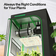 VIVOSUN 2x2 grow tent kit with LED light, fan, and plants.