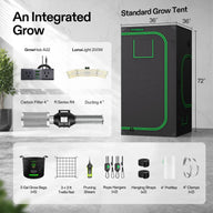 Vivosun 3x3x6 ft grow tent kit includes grow bags, trellis net, shears, rope hangers, and ducting.