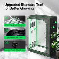 VIVOSUN 4x2 grow tent with multi-angle diffuse reflection, 1680D fabric, and expanded ports.