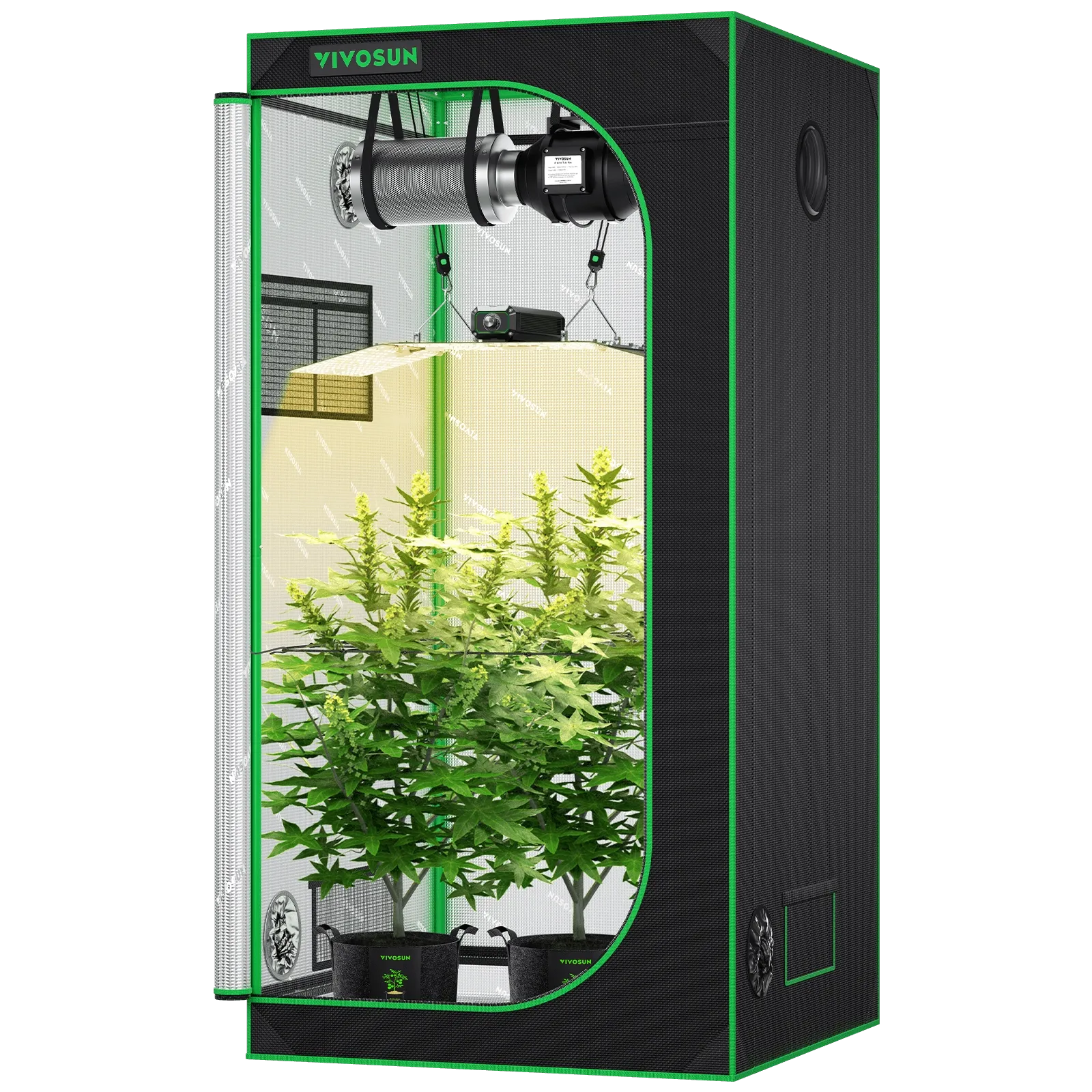mars hydro tent kit Starter Grow Tent Kit, 3 × 3ft 3-Plant System, WiFi-Controlled Grow System with Full Spectrum LED Grow Light, Automatic Ventilation, GrowHub Outlet A2