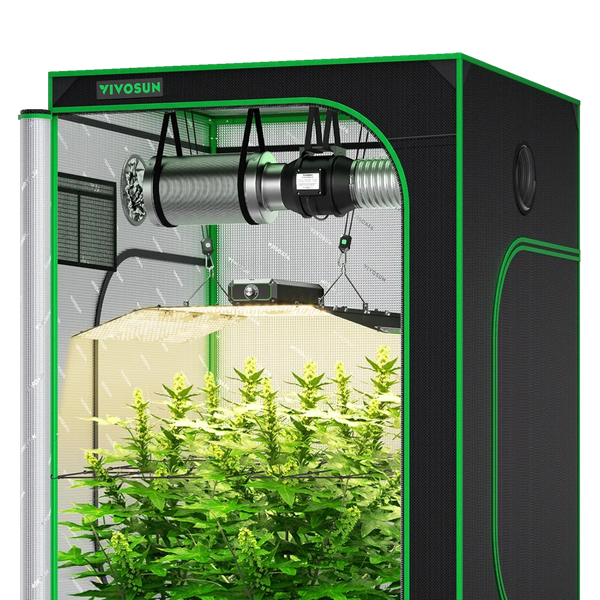 large grow tent kits Starter Grow Tent Kit, 4 × 2ft 2-Plant System, WiFi-Controlled Grow System with Full Spectrum LED Grow Light, Automatic Ventilation, GrowHub Outlet A2