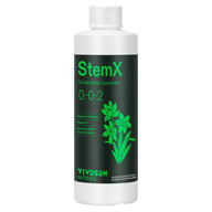 Vivosun StemX soluble silicon supplement bottle with green text and plant illustration.