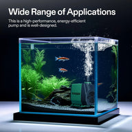 Vivosun 24W submersible water pump in a vibrant aquarium with orange fish and lush green plants.