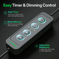 Vivosun T5 LED grow light controller with timer, dimming, and memory functions.