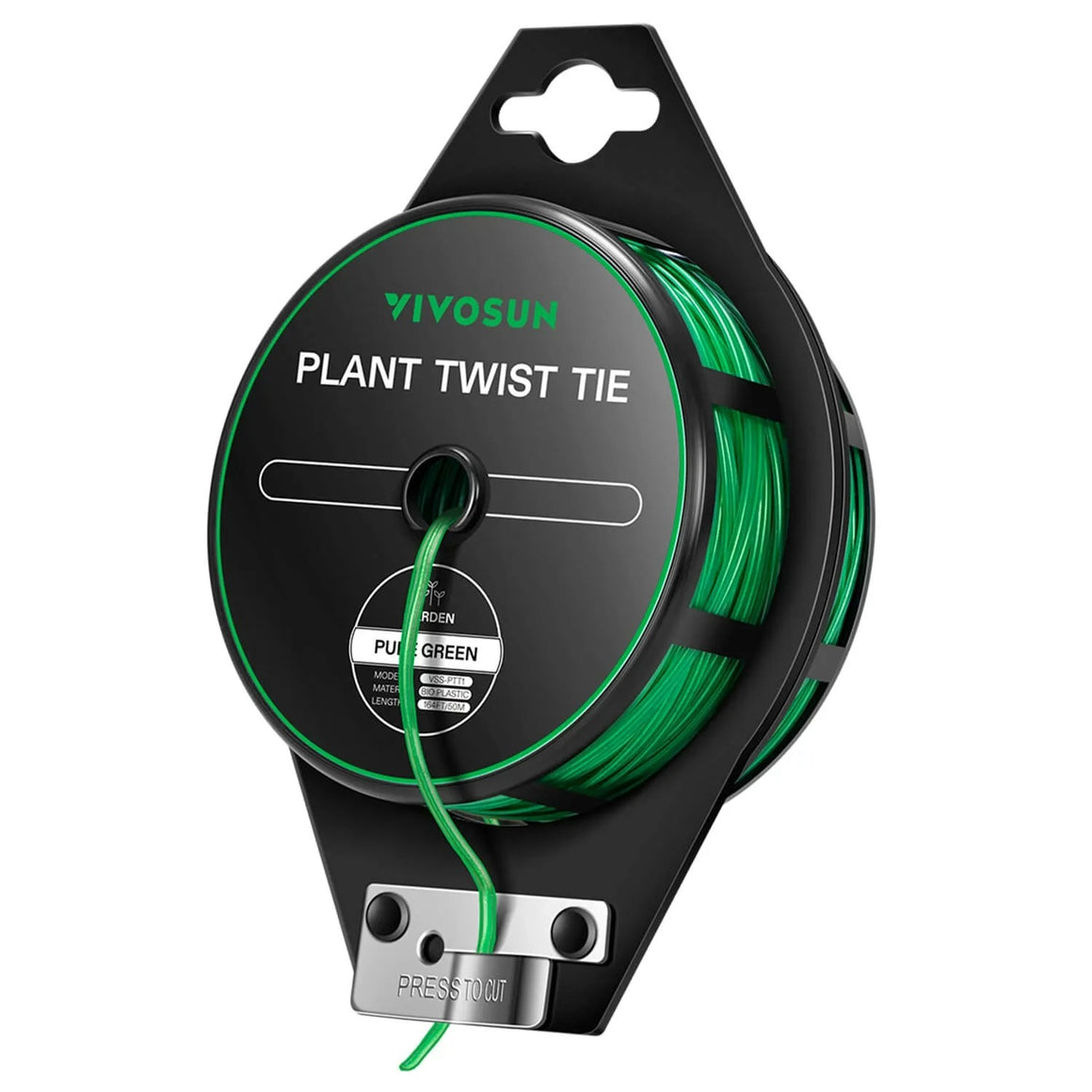 VIVOSUN green plant twist tie dispenser with integrated cutter for garden use.