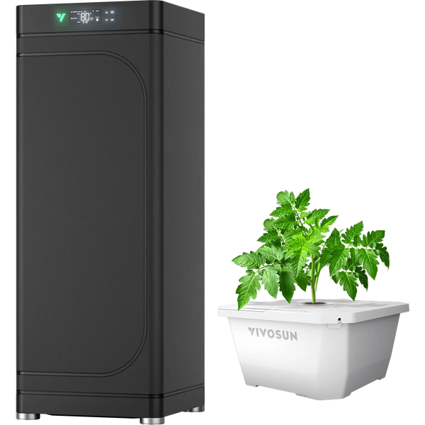 Vivosun DWC kit with a tomato plant and black grow tent.