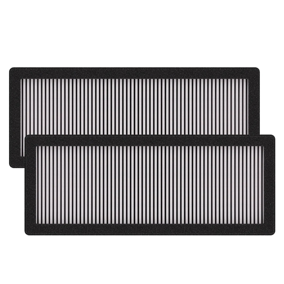 Two Vivosun VGrow carbon air filters stacked with black frames and white filter media.