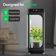 Vivosun VGrow hydroponic grow tent with tomato plant, features optimized growth and increased yields.