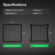 VIVOSUN VGrow trellis net specifications: polyester/rubber, 0.1