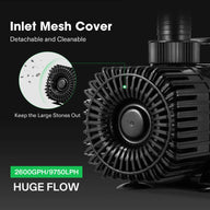 Black submersible pump with 