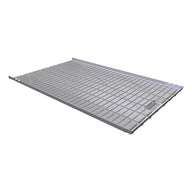 Metal rolling bench tray with drainage, 4ft x 38in.