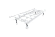 White metal bench frame with angled legs, likely a kit for a 4x8 bench.