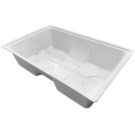 White XTrays Classic 75-gallon reservoir with molded compartments and logo.