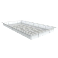 White 4x8 flood tray with grid for gardening.