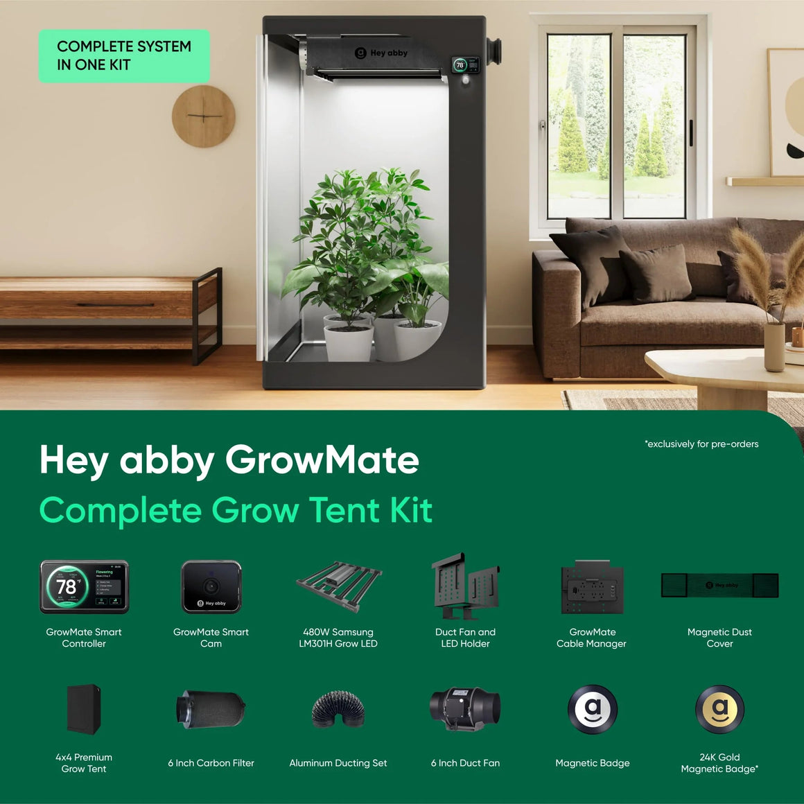 Hey abby GrowMate Next-Gen Grow System GrowMate Complete Grow Tent Kit