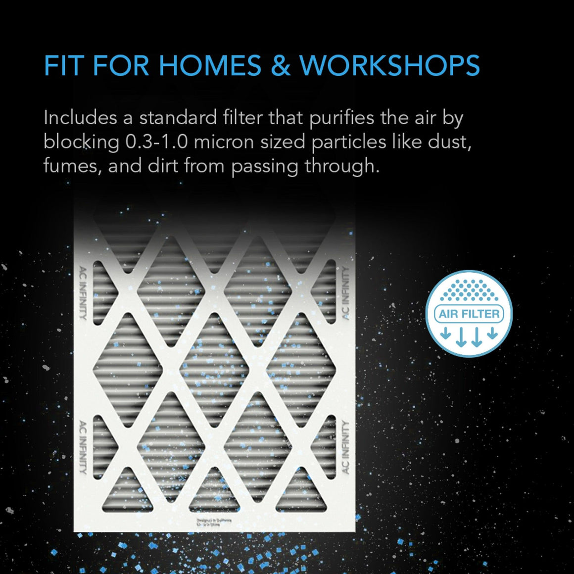 AC Infinity AC Infinity 8" High Efficacy Air Filter Box Fit for homes