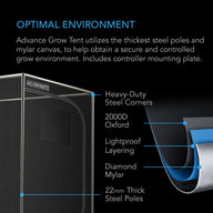 AC Infinity AC Infinity Advance Grow Tent 1 Plant Kit | 2' x 2' Compact