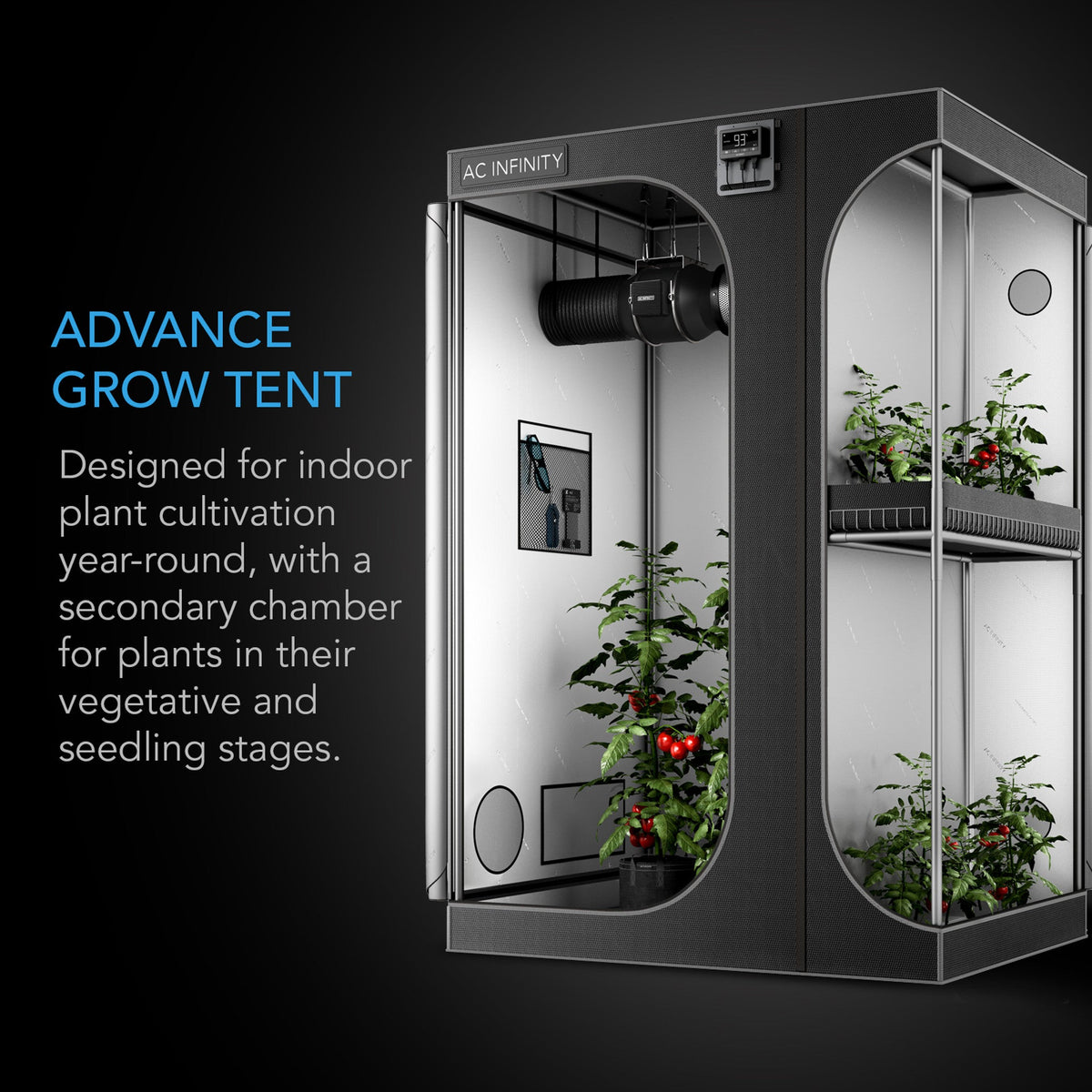 AC Infinity AC Infinity Cloudlab 864D 5&#39; x 4&#39; x 6&#39;8&quot; 2 in 1 Hydroponic Grow Tent