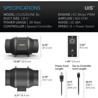 AC Infinity AC Infinity Cloudline S6 Inline Fan System