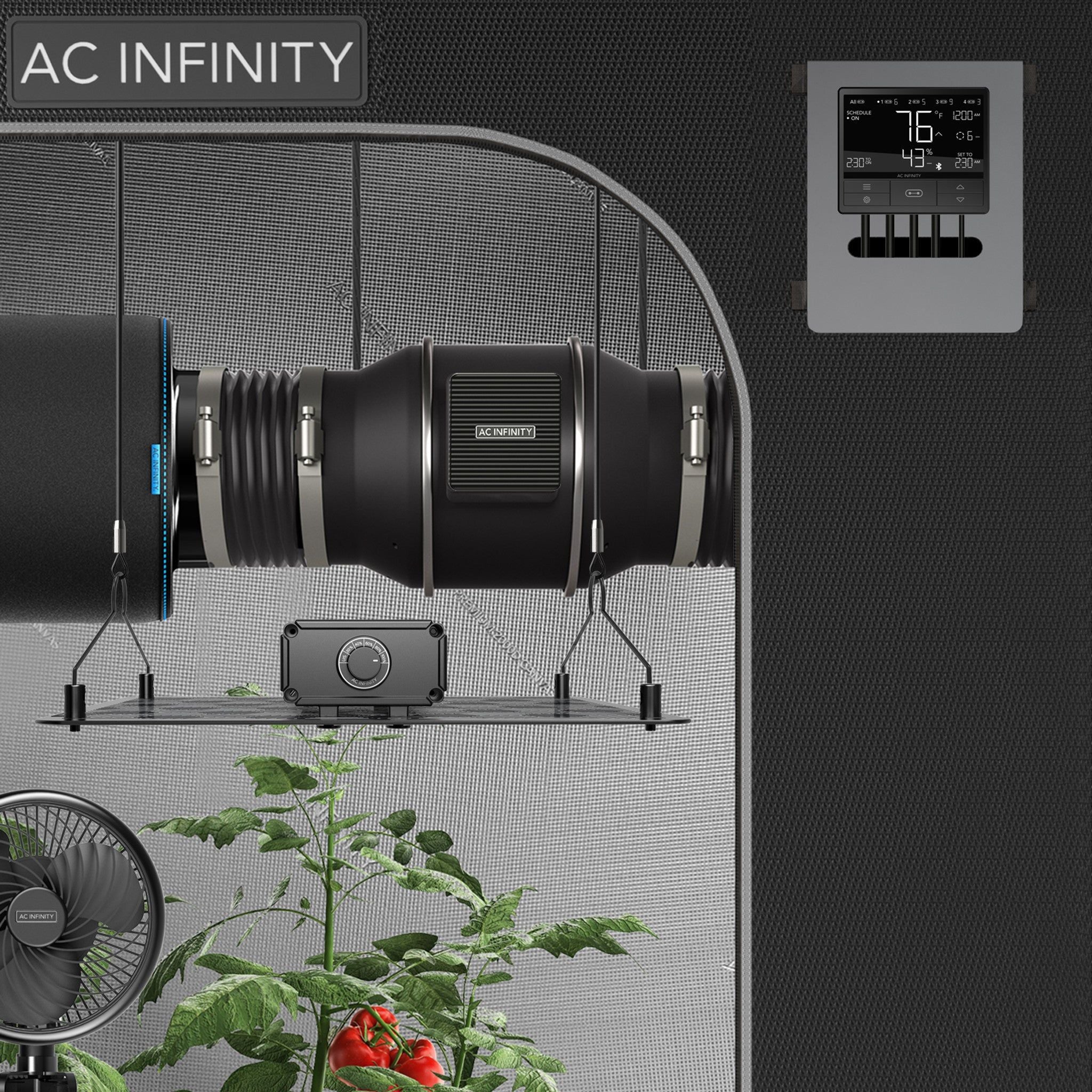 Ac Infinity Rack Fan AC Infinity Cloudline T12 Inline Fan System w/ Smart Controller