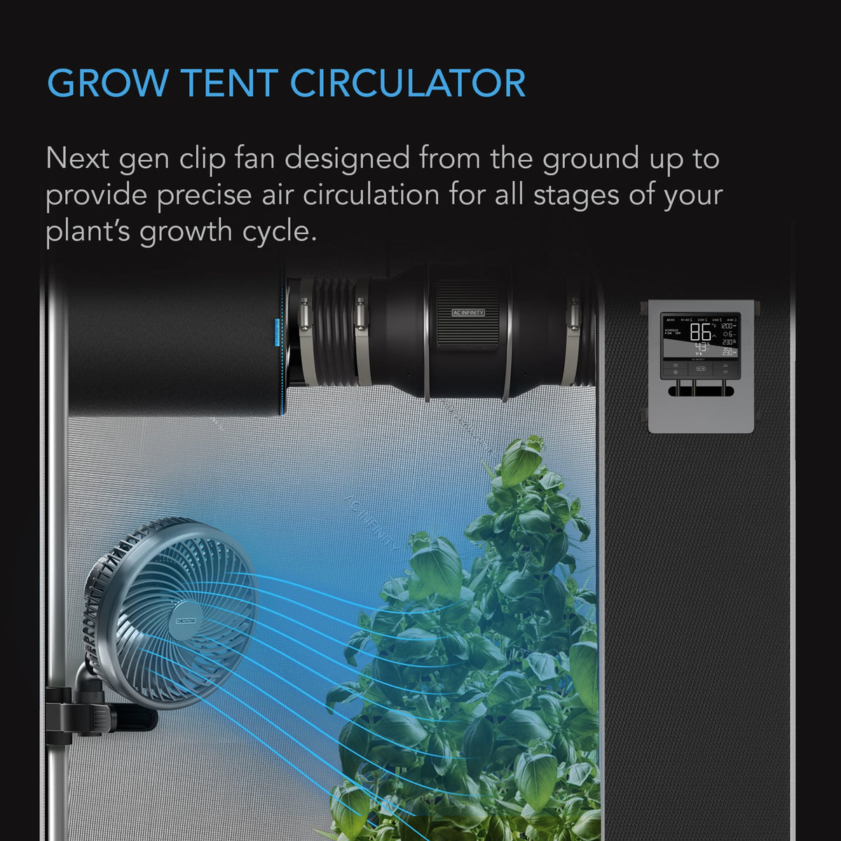 ACInfinityCloudRayA6GrowTentClip-onFan-Circulator