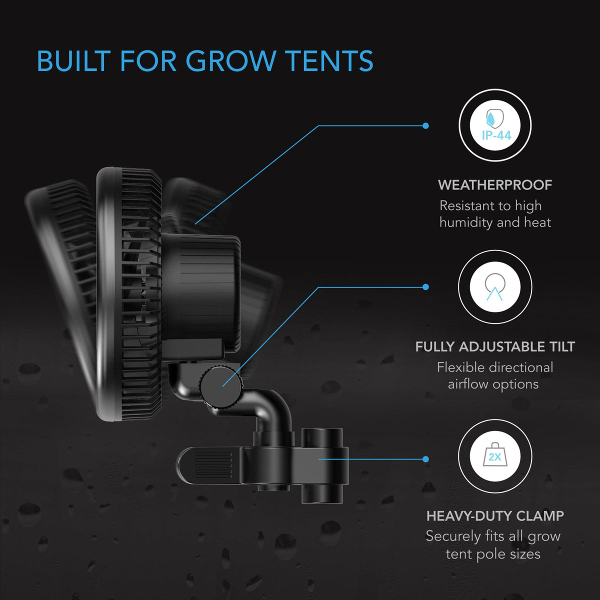 AC Infinity CloudRay A6 Grow Tent Clip-On Fan