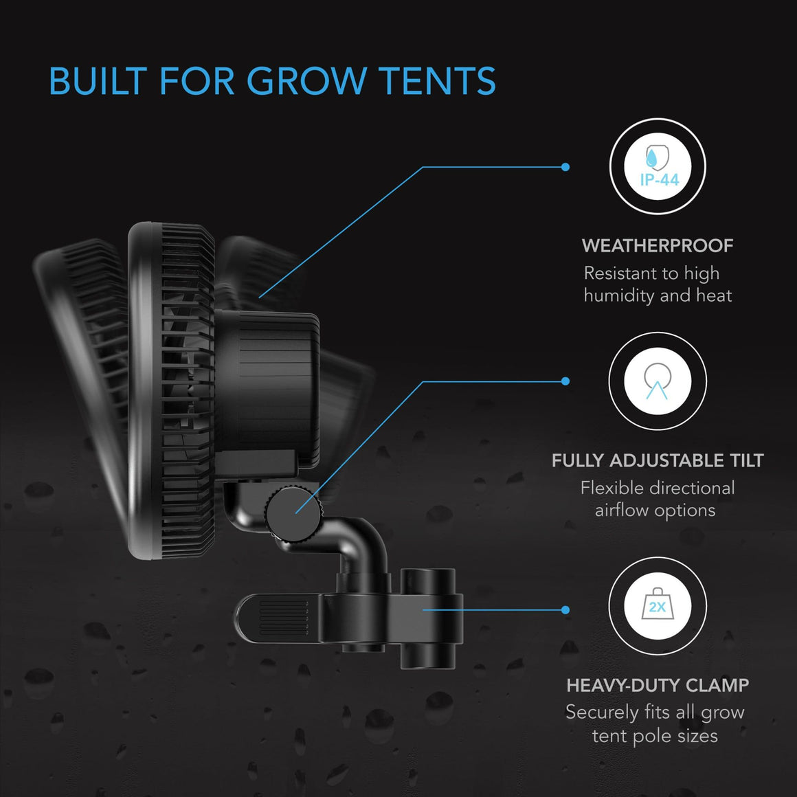 AC Infinity CloudRay A9 Grow Tent Clip-On Fan