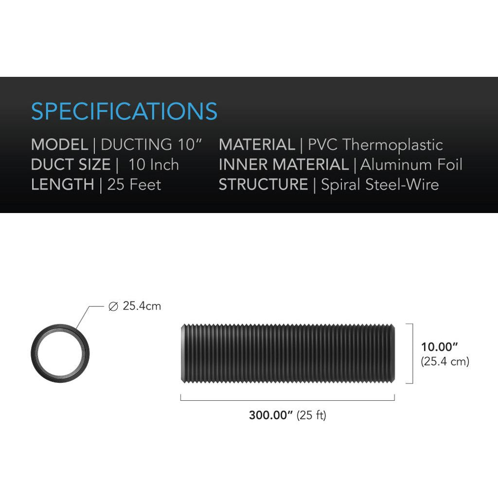 AC Infinity Flexible Four-Layer Ducting - (10" x 25')