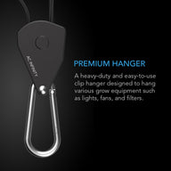 AC Infinity Heavy-Duty Adjustable Rope Clip Light Hanger — 1 Pair